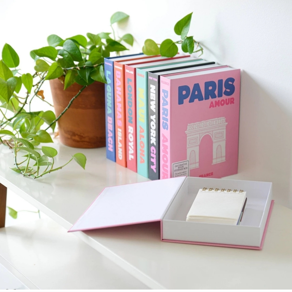 Paris Amour Pink Decorative Book Storage Box New